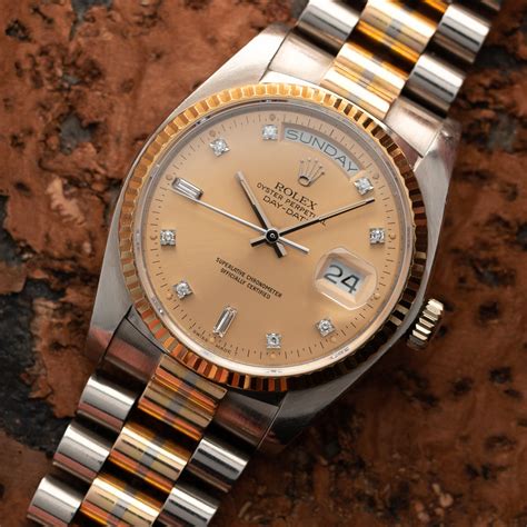 rolex tridor day date|rolex 18 kilates.